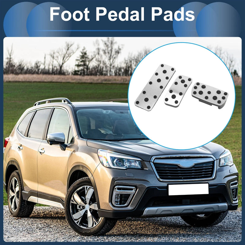 Subaru Forester (2006-2018) Silver Tone 3 x Foot Accelerator Pedal Covers