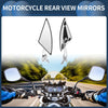 Motorcycle M8/M10 Rear View Mirrors Handlebar Mirrors Silver Tone White Plastic