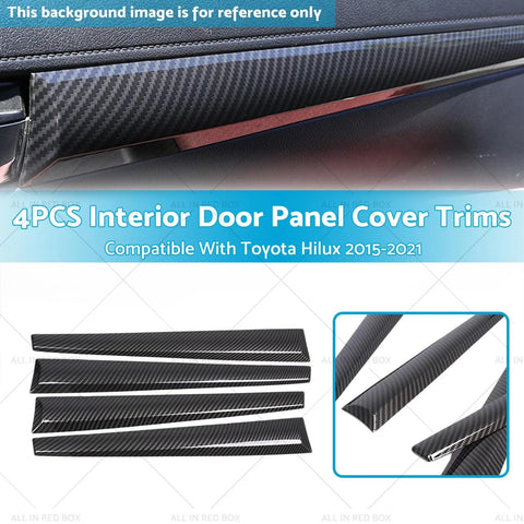 Toyota Hilux 4 x Carbon ABS Interior Door Panel Cover Trim (2015-2021)