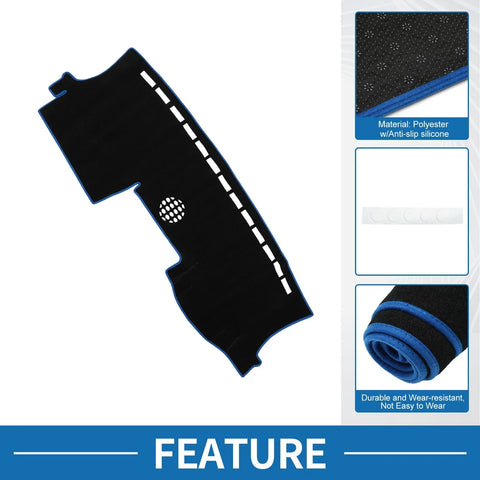 Ford Ranger Sun Protector Black Blue Dash Cover Mat (2001-2011)