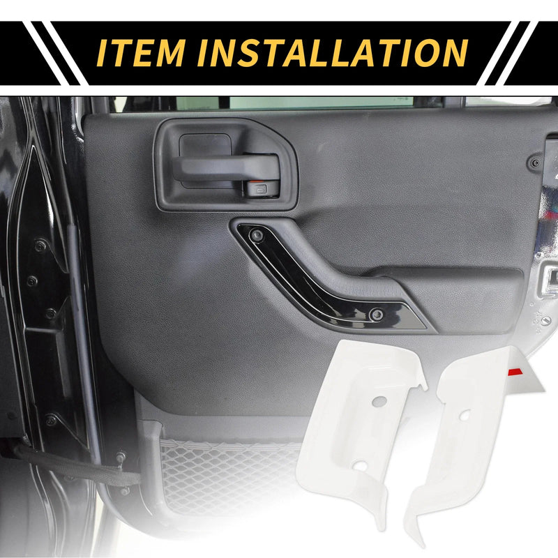 Jeep Wrangler JL JLU (2018-2024) White Rear Door Latch Lock Cover Trim