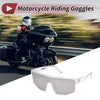 Motorcycle Riding Goggles Silver Tone Lens Transparent Frame Cycling Sunglasses