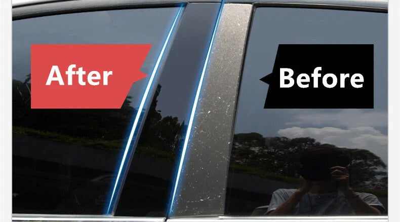 Hyundai Santa Fe 6Pcs / Black / Pillar Posts Door Trim Covers (2013–2018)