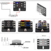 Car Marine 6-Way Blade Fuse Box Block Holder with LED Indicator