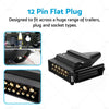 Trailer Caravan Boat Vehicle 12 Pin Flat Connector Plug