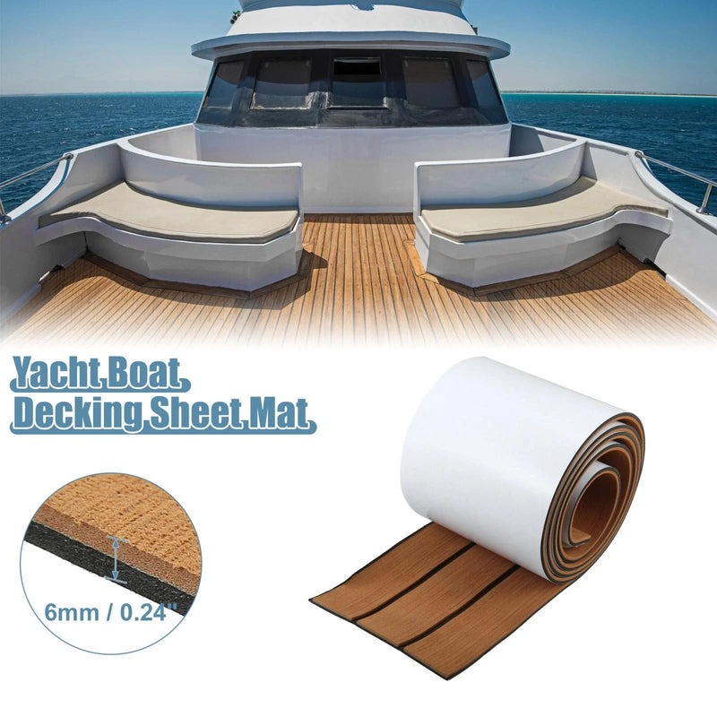 Boat / Yacht / Marine Brown Black 95x7 EVA Faux Teak Decking Sheet Carpet