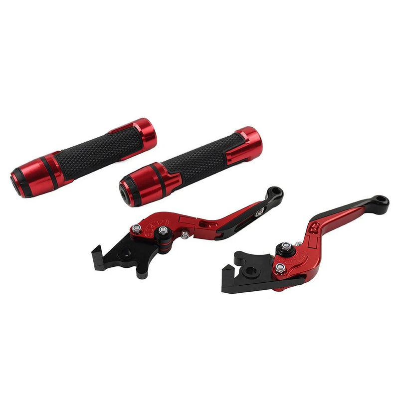 BMW F900 F900R Red Extendable Brake Clutch Levers & Grips (2020-2023)
