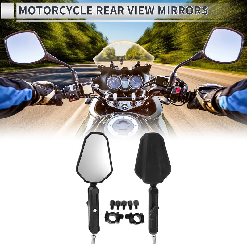 M8/M10 Motorcycle Rear View Mirrors Handlebar Mirrors Black Aluminum