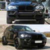 BMW X5 X6 E70 E71 2 x Front Hood Kidney Grills Glossy Black (2007-2013)