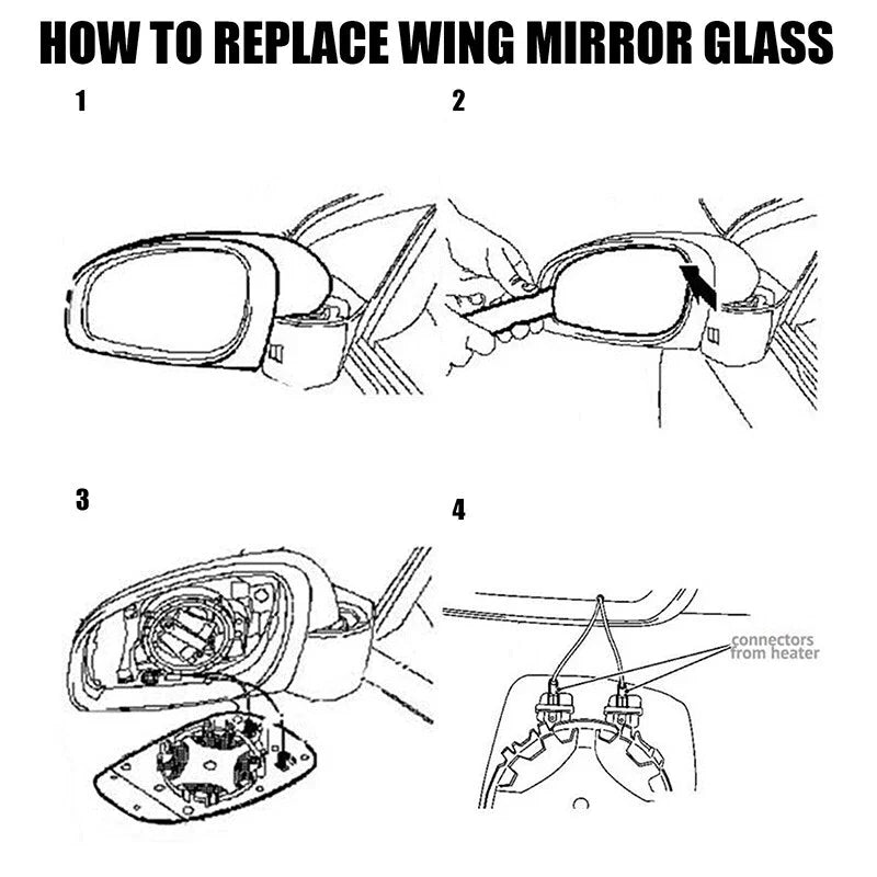 Ford Fusion Heated Left & Right Side View Mirror Glass Assembly (2013-2020)