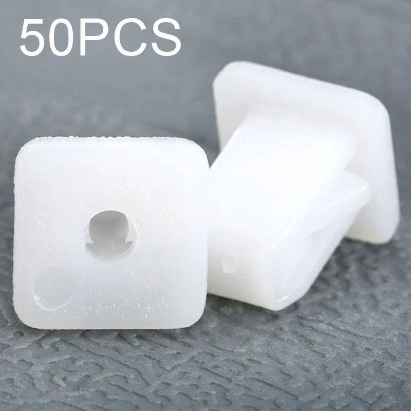 Fender Bumper Door Trim 50pcs White Car Clips Square Fasteners Retainer