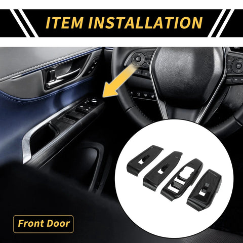 Ford Ranger Carbon Fiber Front Door Window Switch Panel Set (2019-2023)