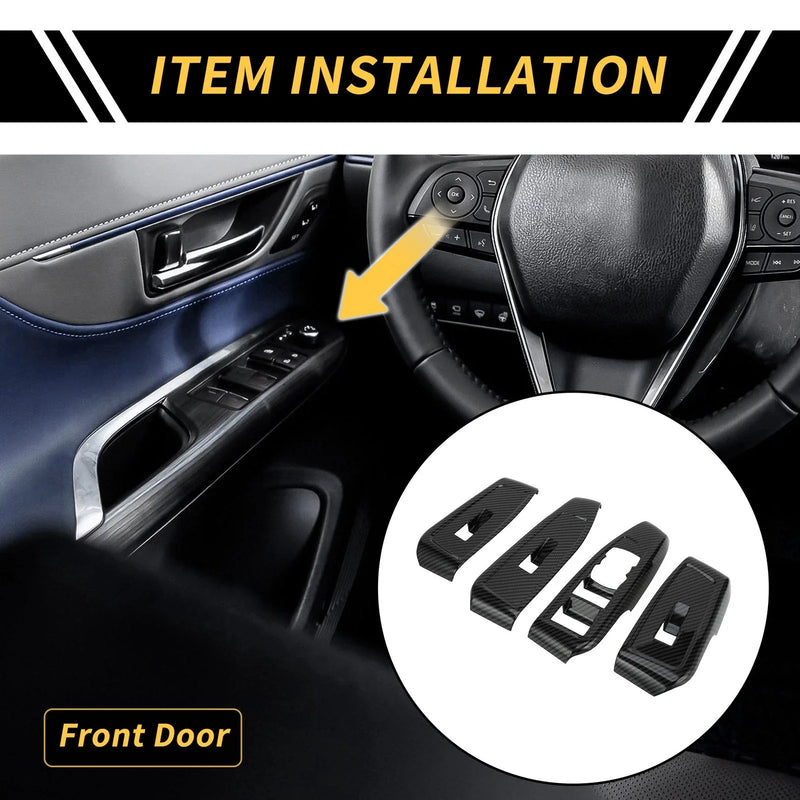 Ford Ranger Carbon Fiber Front Door Window Switch Panel Set (2019-2023)