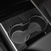 Tesla Model 3 3pcs Carbon Fiber Center Console Cup Holder Wrap Trim fit