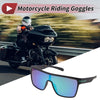 Motorcycle Riding Goggles Green Lens Black Frame Tri-Acetyl Cellulos TR90