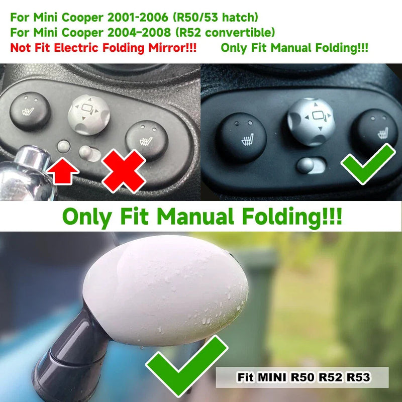 BMW Mini Cooper Clip-on Mirror Cover Caps (2001–2008)