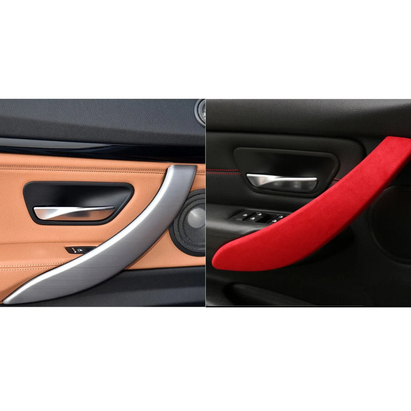 BMW 3 / 4 Series 3GT Red Leather Door Pull Handle Cover Trim (2013-2019)