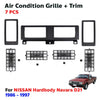 For Nissan Navara D21 Truck 1986-97 Air-Con Vent Grille Cover Trim Black 7 PCS