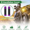 Motorcycle Rubber Black Purple 7/8" 22mm Hand Grips Cover