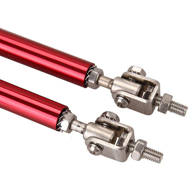 Dodge Charger Red Adjustable Bumper Lip Splitter Strut Rod Tie Support Bar