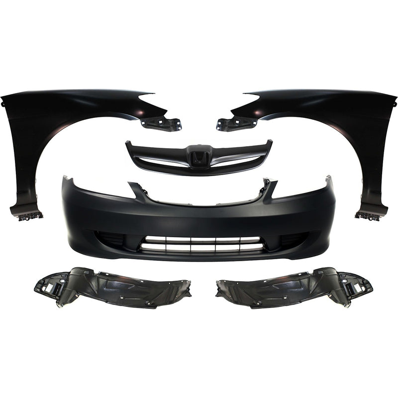 Bumper Cover Kit For 04-05 Honda Civic Front with Grille