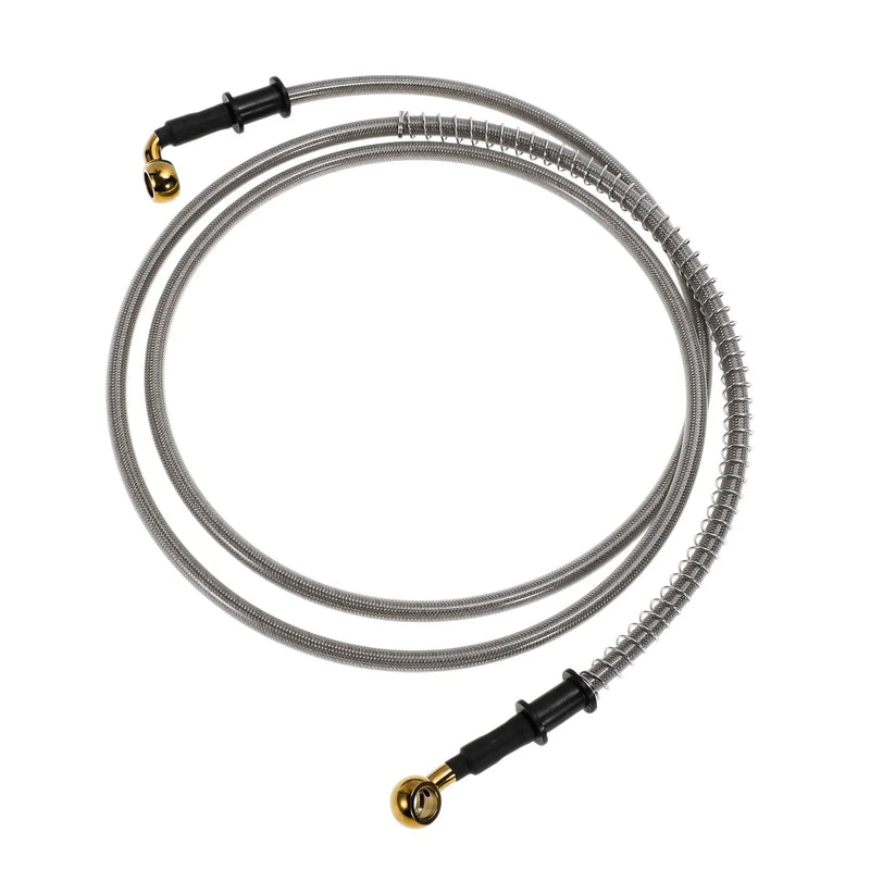 Motorcycle Brake Clutch Silver Tone Oil Hose Line 180cm