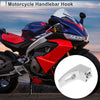 Motorcycle Rectangular Slot Motorcycle Hanging Hook 1 Set Silver Tone 61mm
