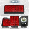 Motorcycle 10 Pcs 56x26mm Motorcycle Safety Spoke Reflective with Screw Red