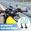 Motorcycle Rear View Side Handlebar Rearview Mirror Blue Lens Red 1 Pair