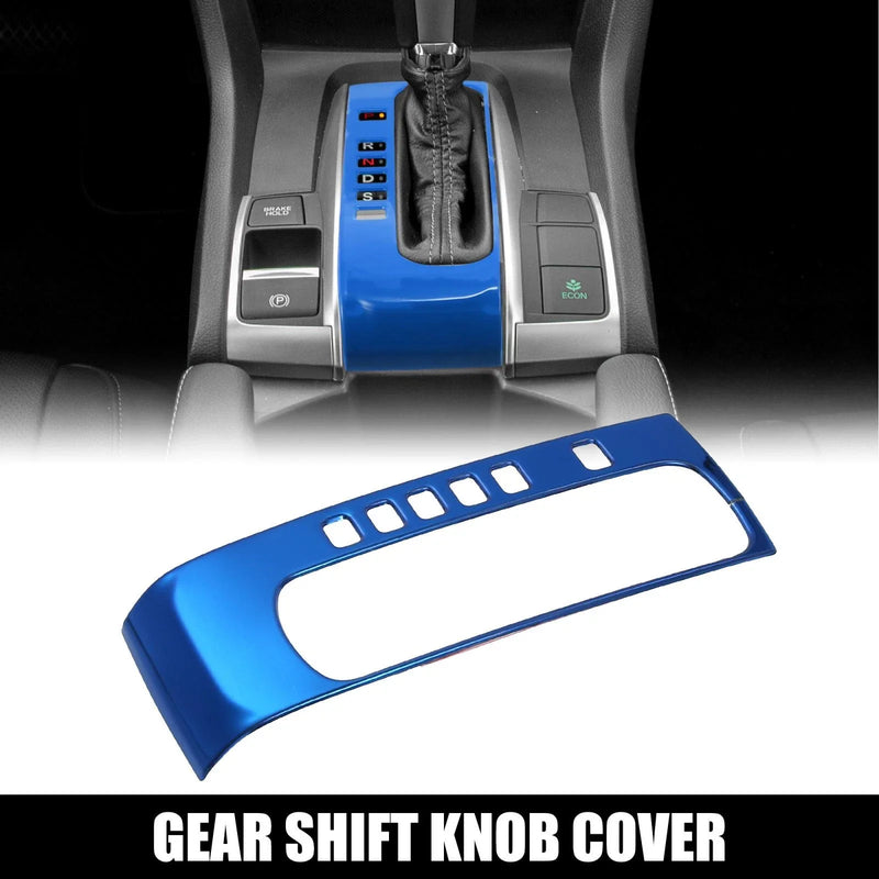 Honda Civic Blue Gear Panel Frame Gear Shift Knob Trim (2016-2021)