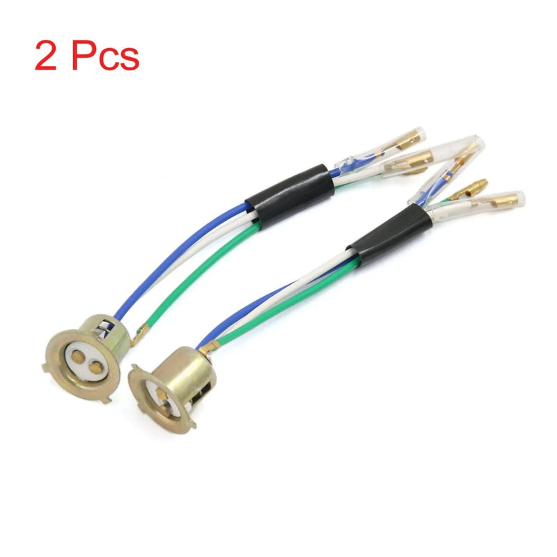 Motorcycle Scooter 2 x 3 Wires Headlight Lamps Socket Holder Adapter