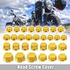 Motorcycle Motorbike Screw Nut Bolt Cap Decoration Gold Tone 1 Set Screw Cap