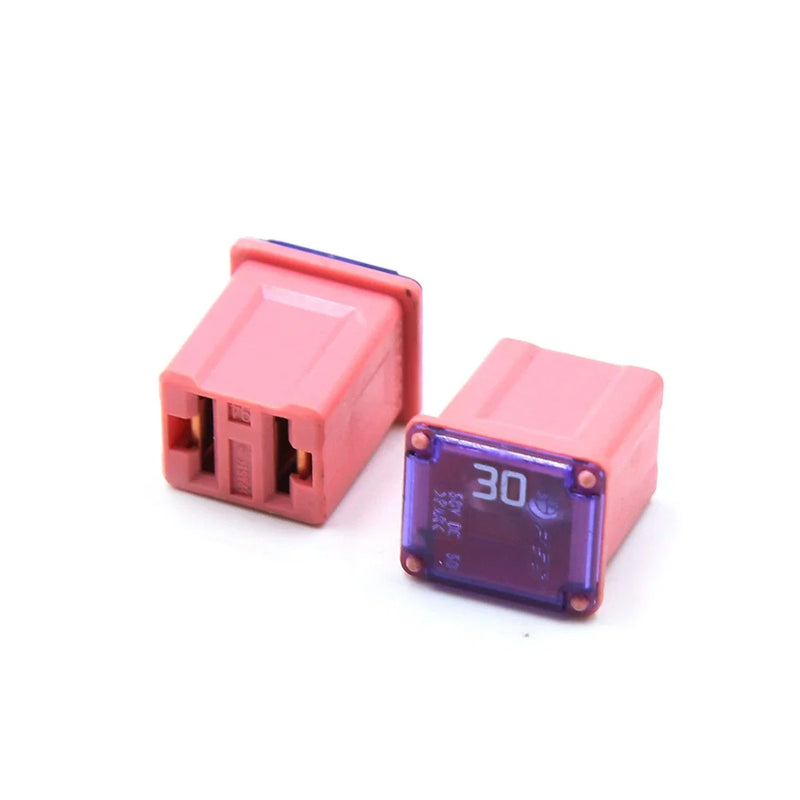Car 8 Pcs Pink Plastic Push-in Female MINI Fuse 30A (DC 32V)