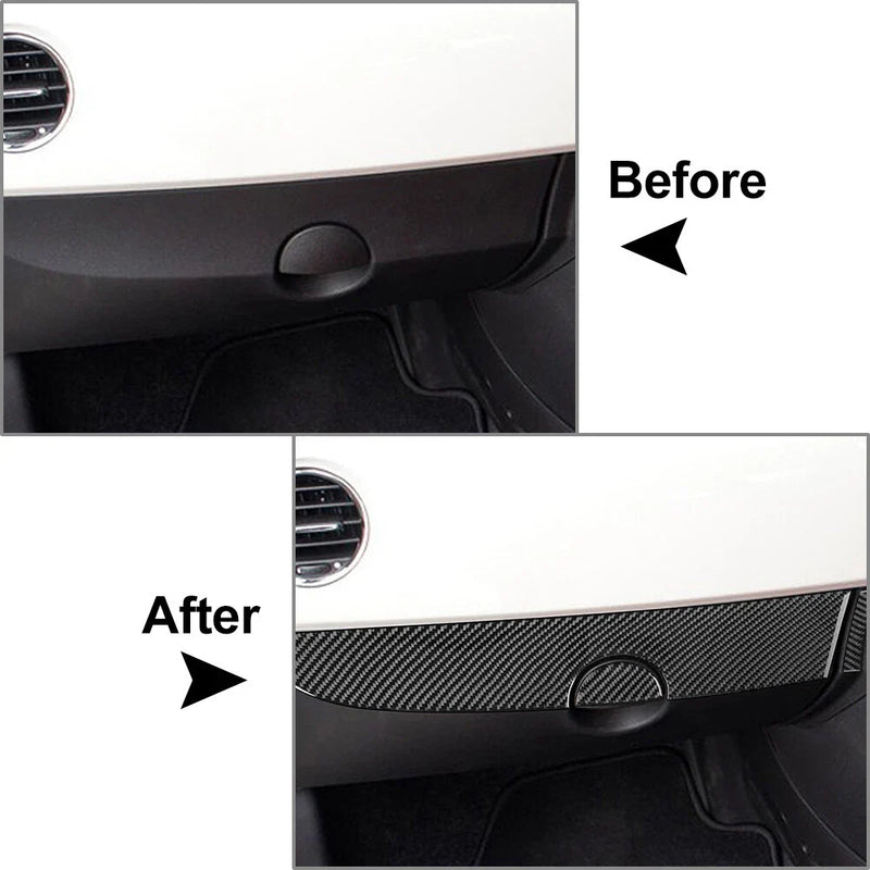 Fiat 500 3 x Co-pilot Dashboard Panel Covers Carbon Fiber (2012-2015)