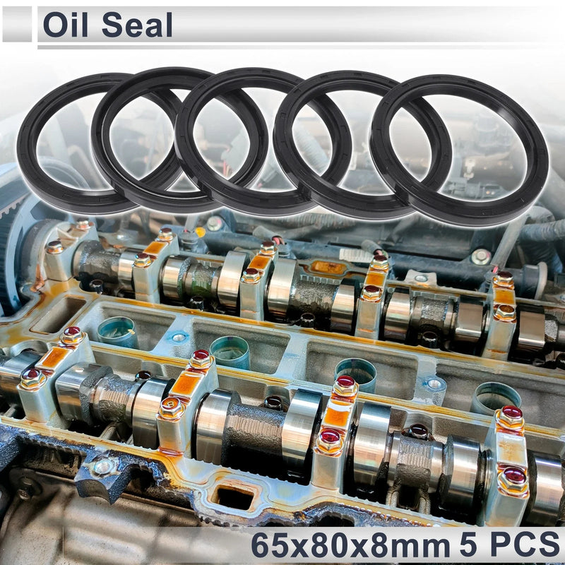 Make Model Oil Seal / 65x80x8mm / Seal Ring Rotary Shaft Seal 5 Pcs