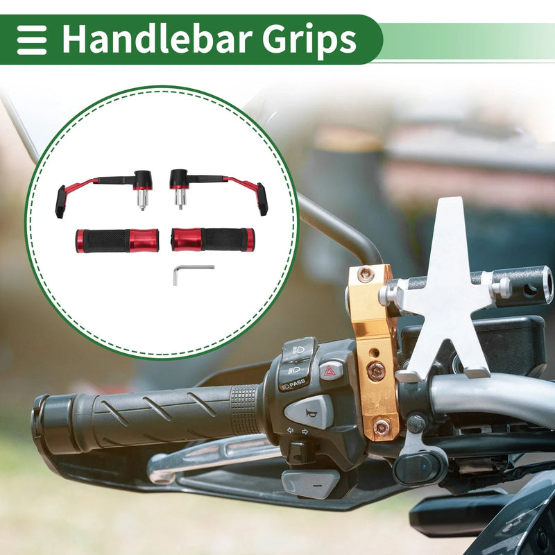Motorcycle Handlebar End Grips Rubber Aluminum Alloy