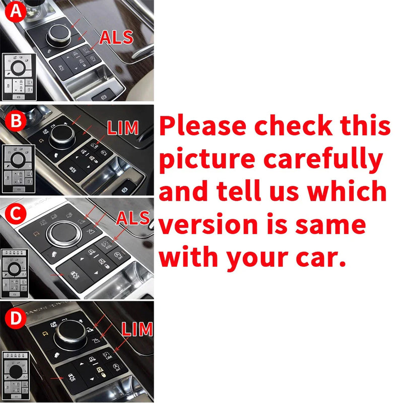 Range Rover L405 Middle Console Button Switch Sticker Silver (2013–2017)