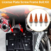 Universal Motorcycle License Plate Screws Cover 54mm Orange 4 Pcs