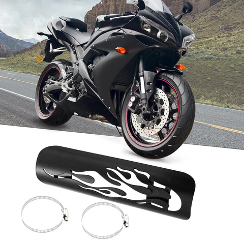 Harley Flame Black Set Motorcycle Exhaust Heat Shield Pipe Shield