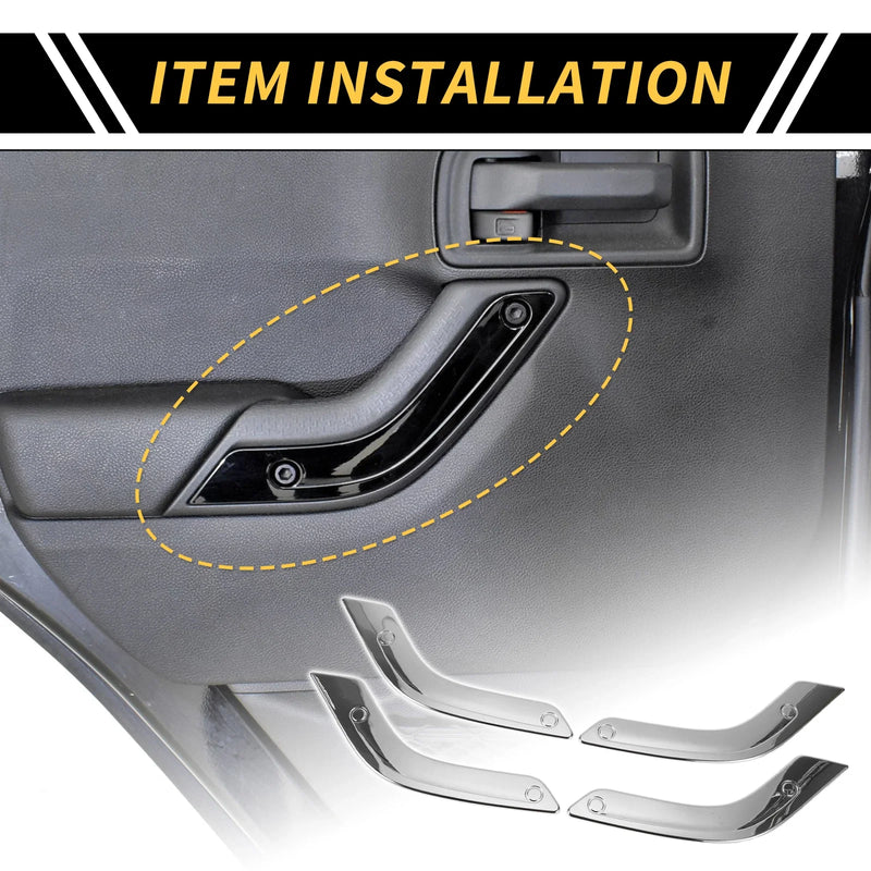 Jeep Wrangler JK Door Handle Panel Bezel Cover Trims (2007-2018)