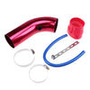 Car - 76mm Power Flow Hose System Red Cold Air Intake Filter Induction Kit