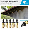 Garden Irrigation Brass Spray Misting Nozzle (5-20x)