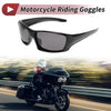 Motorcycle Riding Goggles Deep Gray Lens Black Frame UV400