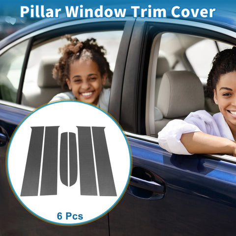 Ford Ranger 6 x Door Pillar Window Trim Carbon Fiber