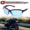 Motorcycle Riding Goggles Light Blue Lens Black Blue Frame Tri-acetel Cellulose