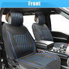 Dodge Ram 2009-2023 Black Blue 2 x Cushion Covers Front Seat Covers