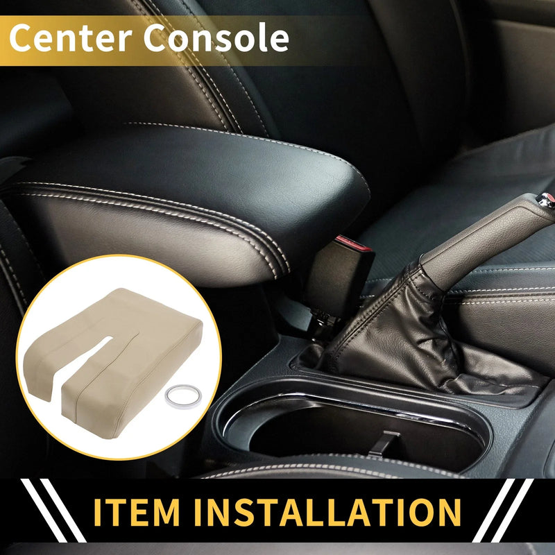 Toyota Tundra Microfiber Leather Beige Center Console Lid Armrest Cover