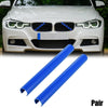 BMW 5 6 7 Series Blue ABS Front Grille Trim Strips Covers (2011-2020)