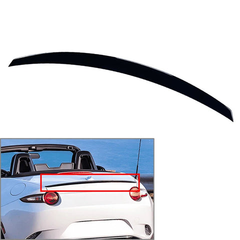 Mazda MX-5 Miata Glossy Black Tail Wing Rear Trunk Spoiler Lip (2016-2024)