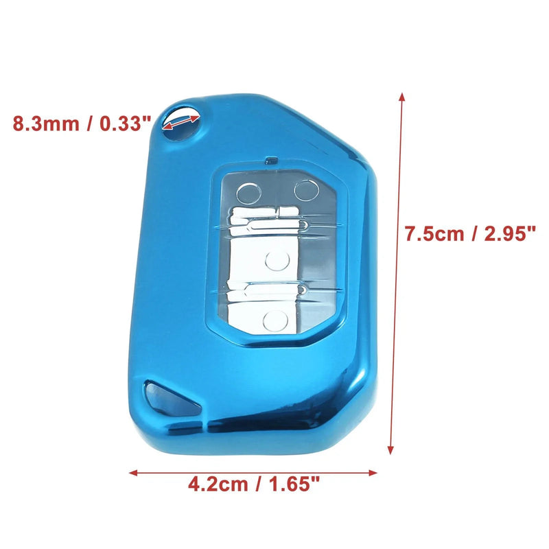 Jeep Wrangler JL TPU Blue 4 Button Car Remote Key Fob Cover (2018-2021)